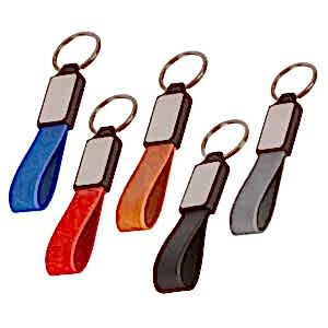 Metal Plakalı Deri Anahtarlık
